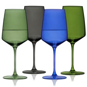 Reserve Nouveau Crystal Wine Glasses in Seaside By Viski (se