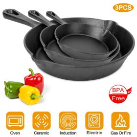 Pre-Seasoned Cast Iron Skillet 3Pcs Set 6/8/10 in.