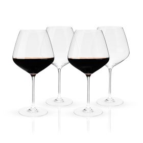 Reserve Inez Crystal Burgundy Glasses by Viski (set of 4)