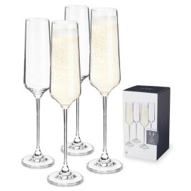 Reserve Inez Crystal Flute Glasses By Viski (set of 4)