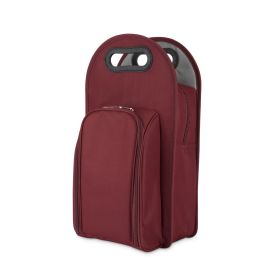 Metro™: 2-Bottle Tote in Burgundy & Grey