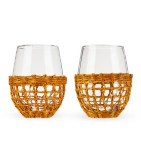 Island Stemless Wine Glass Set by Twine Living®