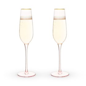 Rose Crystal Champagne Flute Set by Twine®