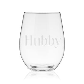 Hubby Serif Stemless Wine Glass