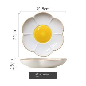 SUNFLOWER Ceramic Tableware (Option: 8.5inch shallow plate)