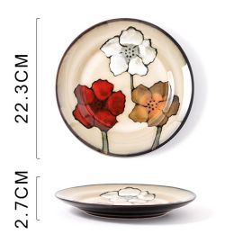 Hand Painted Ceramic Plate (Option: Flower Language Plate Dish)