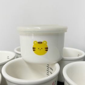 Children's Ceramic Bowl with lid (Option: White Tiger)