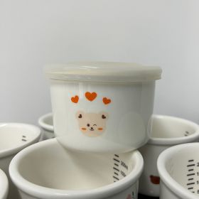 Children's Ceramic Bowl with lid (Option: White Khaki Bear)