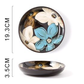 Hand Painted Ceramic Plate (Option: Flowers Deep Plates)