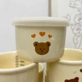 Children's Ceramic Bowl with lid (Option: Yellow Coffee Bear)