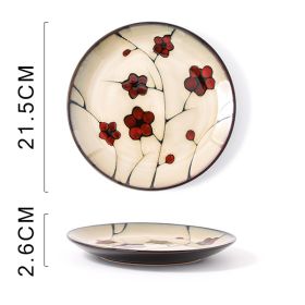 Hand Painted Ceramic Plate (Option: Red Plum Plate Dish)