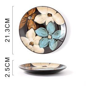 Hand Painted Ceramic Plate (Option: Flowers Plate Dish)