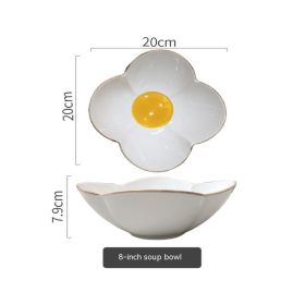 SUNFLOWER Ceramic Tableware (Option: 8inch soup bowl)